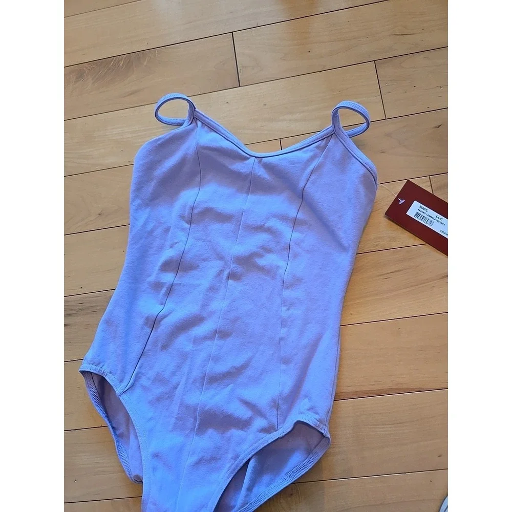 NWT Mirella Ladies Medium M Purple Swamed Leotard M207L